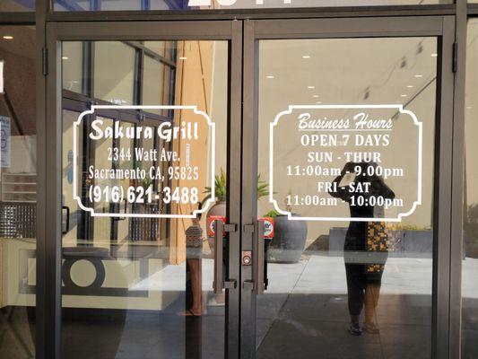 Sakura Grill entrance