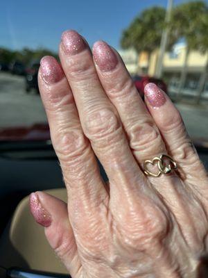 Spring color: pink gel manicure!