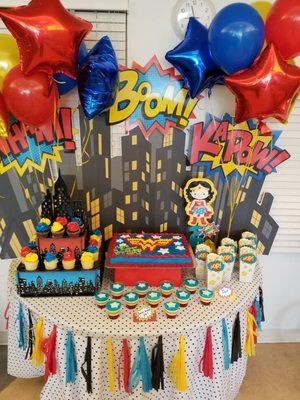 Amber did an awesome job on the wonder woman cake! My wife showed her a couple pictures on her phone and she made it a reality! Thank you!