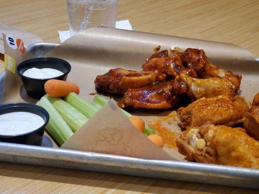 Dry Rub and Jamaican Jerk traditional wings....very very good