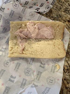 Ordered a slim Turkey and provolone and this is what we got.