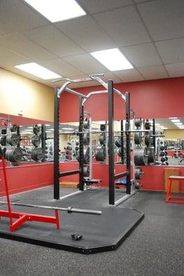 Power Rack with a deadlift station.