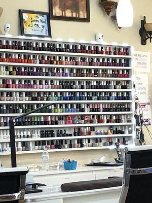 The selection of mail polish