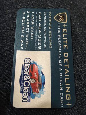 Auto detailing business card