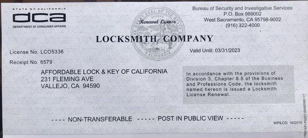 Affordable Lock and Key of California