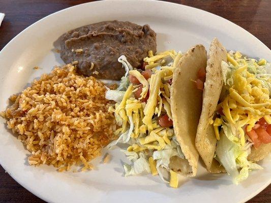 Monday lunch special puffy tacos plate