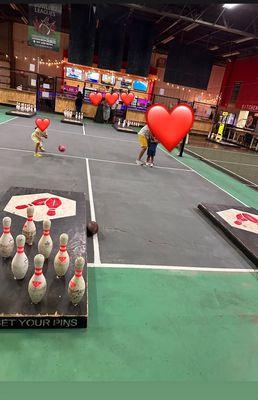 The football bowling area