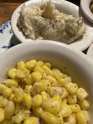 Corn and mashed potatoes