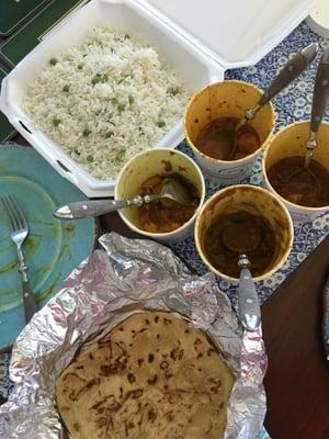 Rice, naan & curries!