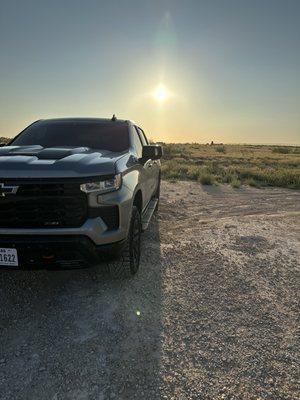 New tint on truck.