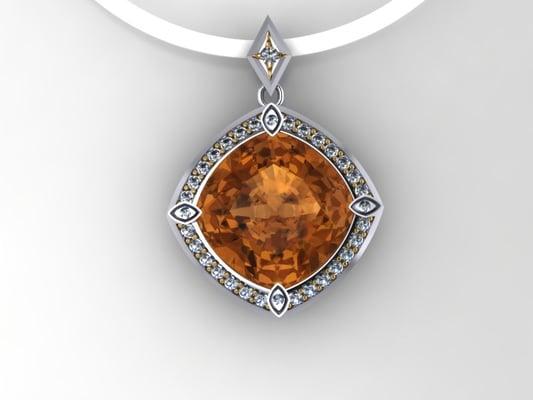 Orange citrine dia slide