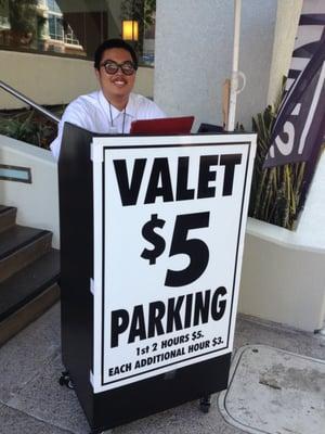 Valet for $5 for two hours is worth it!