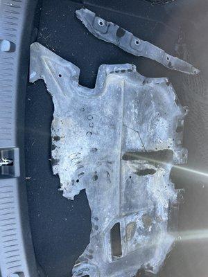 Damaged skid plate