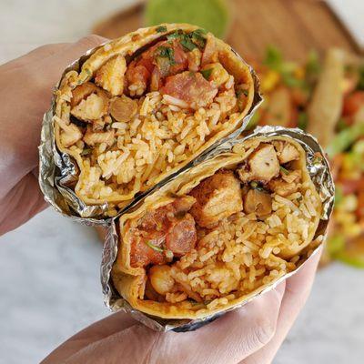 Chicken tikka burrito