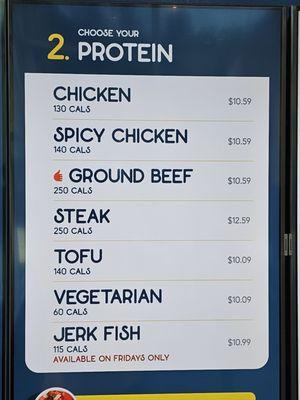 Protein submenu