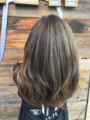 Natural golden balayage