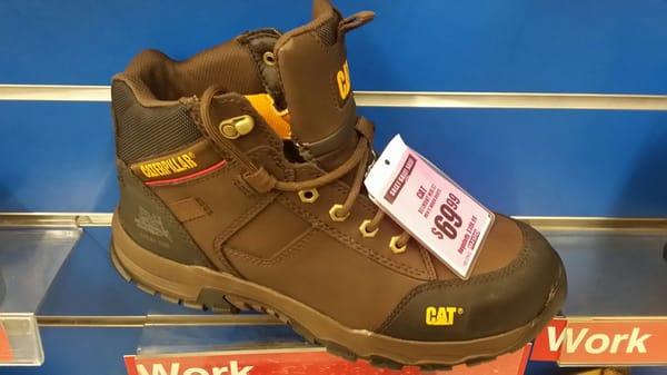 Got a new pair of CATERPILLAR STEEL TOE SAFETY WORK BOOTS. Reg. price @ $109.99, on sale @ $69.99, with a $10.00 off COUPON=$59.99