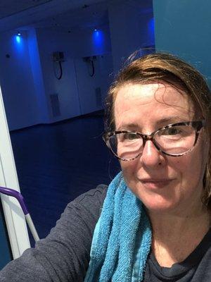 My sweaty face after a kick ass class