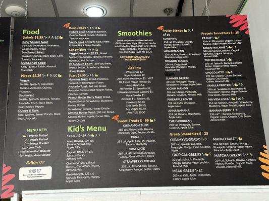 Updated menu photos