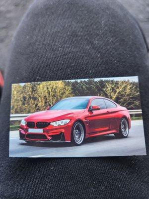 The Card to get Stamped to get a FREE Car Wash. Ask for it cause they want off it to you.