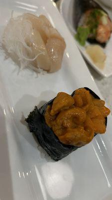 Uni and scallops.