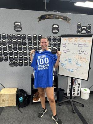 Sarah hitting 100 sessions!!