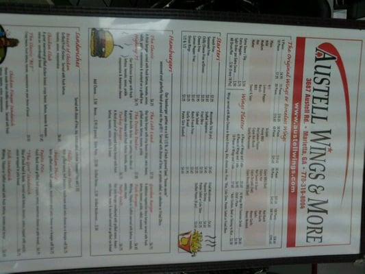 Menu. Other side.