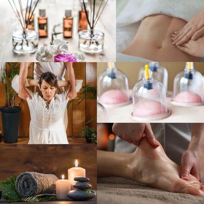 Combination Therapy! Lymphatic Drainage with essential oils, stretches hot stones reflexology & even cupping!