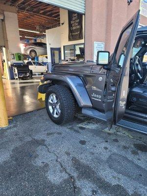 This is my wrangler at their shop that I needed to get smogged.