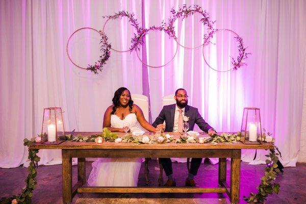 Our Sweetheart table and floral hoops ;)