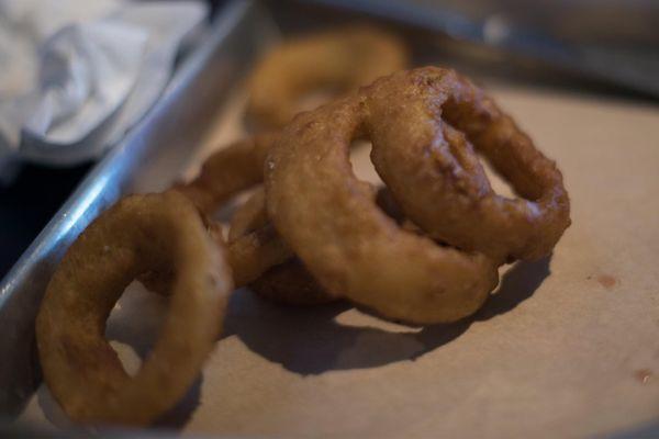 hand battered onion rings