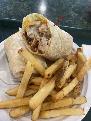 Crispy Chicken Wrap added bacon and ranch:)