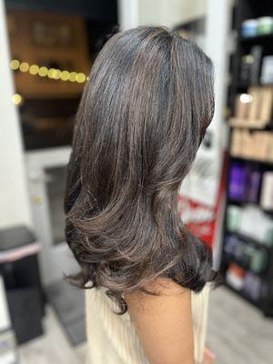 balayage on black asian hair