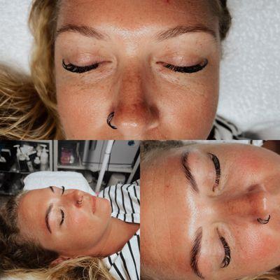 Brow lamination, eye brow wax, eyebrow tint