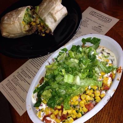 Chicken Burrito & Steak Bowl. Both with guacamole.