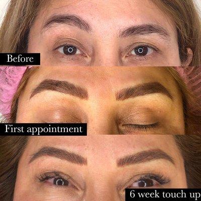 Microblading initial touch up