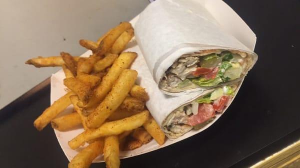 Chicken shawarma and seasoned fries