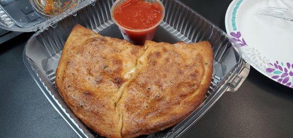 Awesome Calzone with a garlic crust!