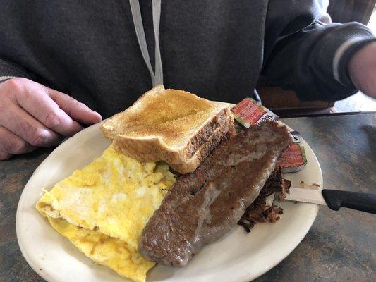 Garlic sausage & eggs