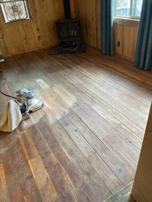 Before. Dried up floor that had been covered up with linoleum to keep from getting splinters!
 AFTER-AMAZING TRANSFORMATION!