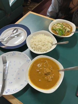 Mango lamb and lamb Rogan Josh