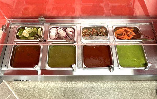 Salsa and Toppings Bar