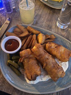 Battered cod