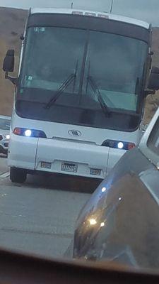 Bus driver running people off the highway