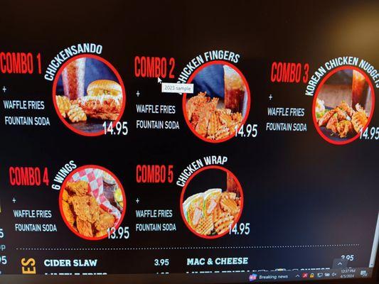 Online menu not up to date combos do NOT come with drinks