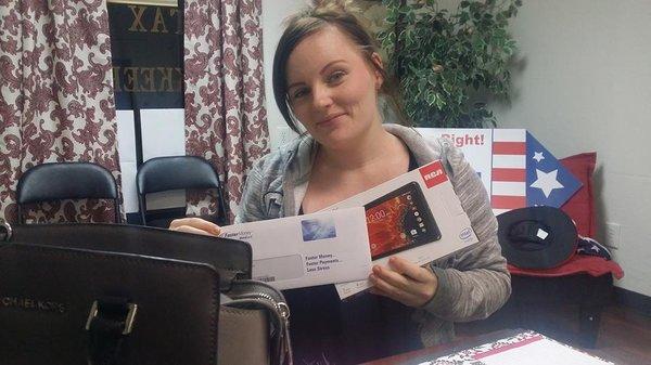 Thank you Summer! Enjoy your free tablet for filing with C. Graves Tax & Bookkeeping!