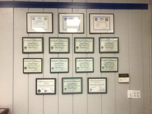 Certificate wall