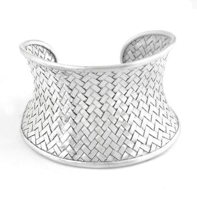 Woven silver cuffs