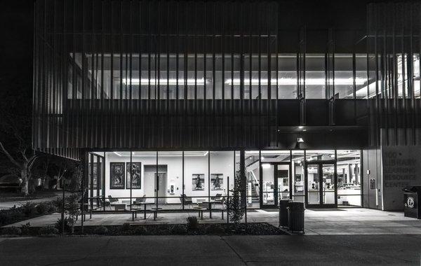 Newly renovated library (completed in 2022) looks very modern.