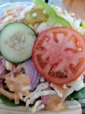 Subway's version of a "Chopped" salad. At least they weren't end pieces with stems this time.